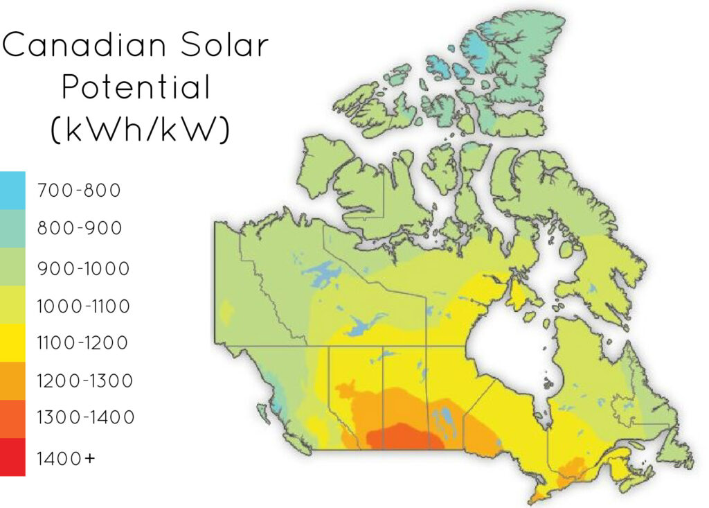 Canadian Solar Potential Map